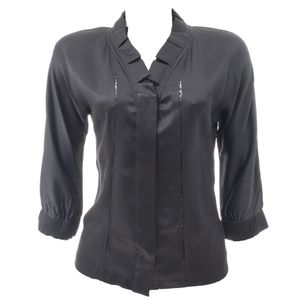 Camisa Armani Jeans Seda e Paetês Preta
