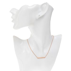 Colar Swarovski Barra com Cristais Rosé
