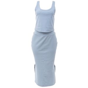 Conjunto Iorane Malha Canelada Azul