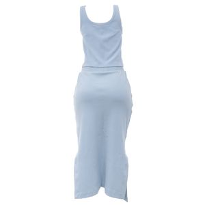 Conjunto Iorane Malha Canelada Azul