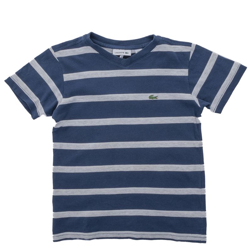 Camiseta-Lacoste-Infantil-Listrada-Cinza-e-Marinho