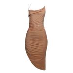 Vestido-Tule-Drapeado-Bege
