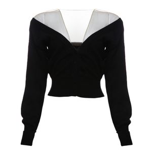 Cardigan Alexander Wang com Tule Preto