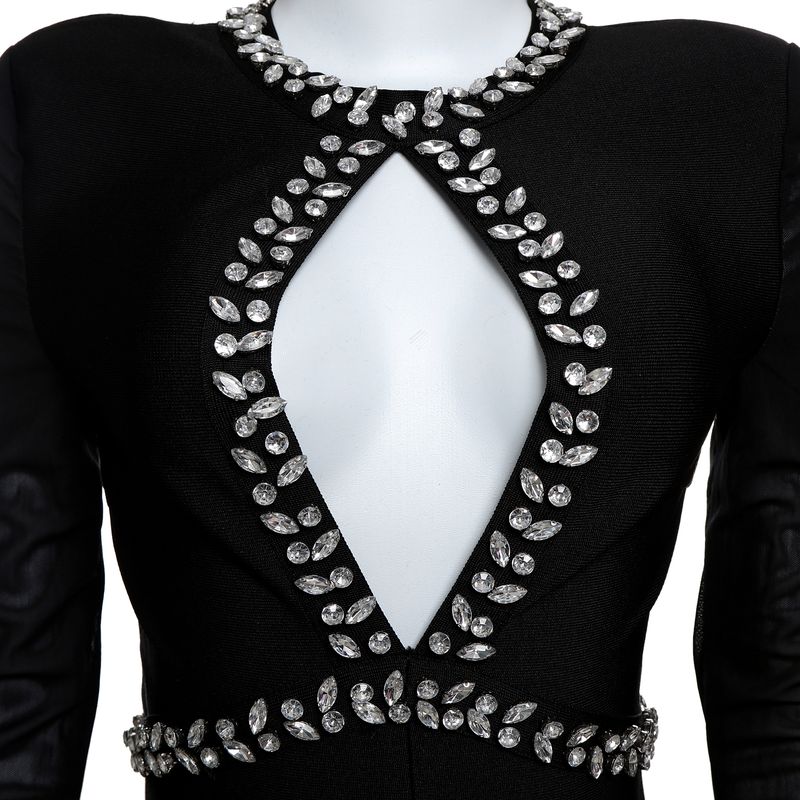 Vestido-de-Festa-Longo-com-Cristais-Preto