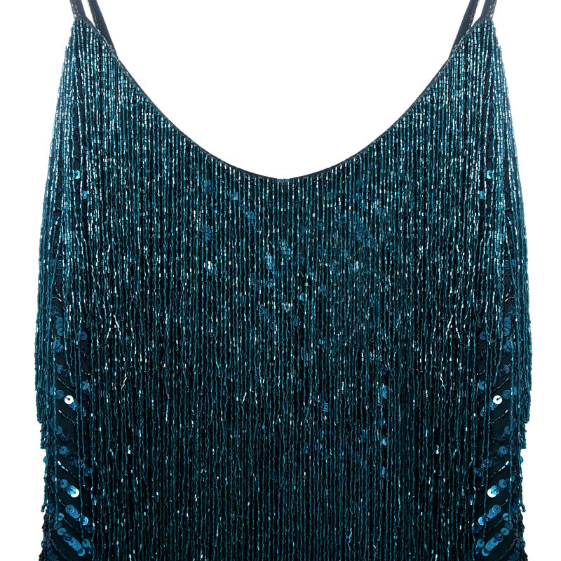 Vestido-Bordado-e-Plumas-Azul-Petroleo