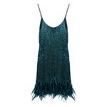 Vestido-Bordado-e-Plumas-Azul-Petroleo