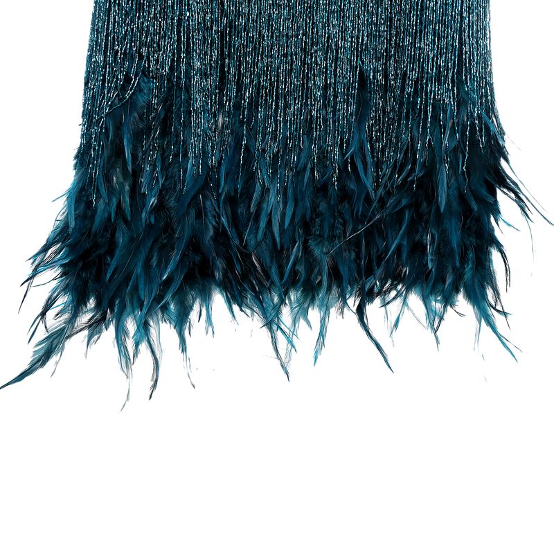 Vestido-Bordado-e-Plumas-Azul-Petroleo