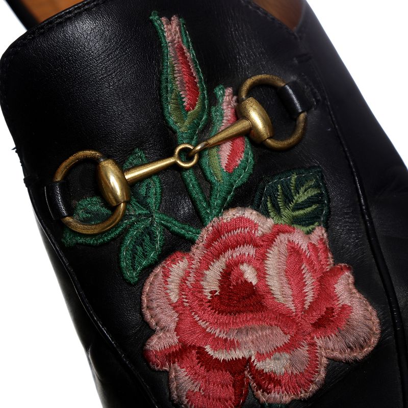 Mule-Gucci-Princetown-Bordado-Floral