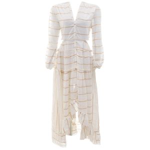 Vestido Anne fernandes Branco Dourado