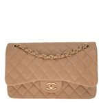 Bolsa-Chanel-Double-Flap-Jumpo-Caviar-Bege