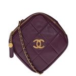 Bolsa-Chanel-Diamond-Lambskin-Roxo
