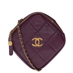 Bolsa Chanel Diamond Lambskin Roxo