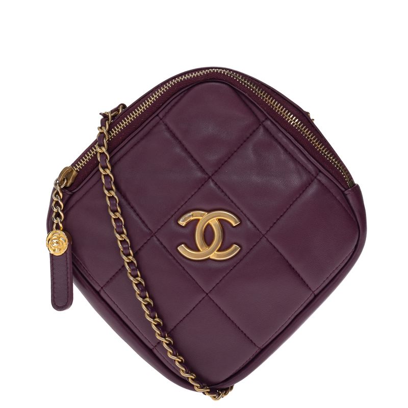 Bolsa-Chanel-Diamond-Lambskin-Roxo