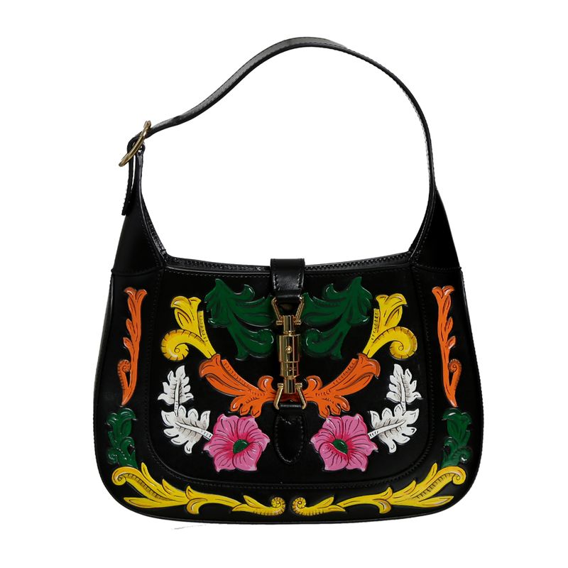Bolsa-Gucci-Jackie-Preta-e-Detalhes-Coloridos----