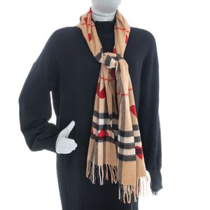 Cachecol Burberry Cashmere Housecheck Coração
