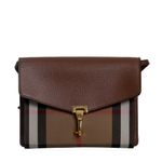 Bolsa-Burberry-Housechek-e-Couro-Marrom--