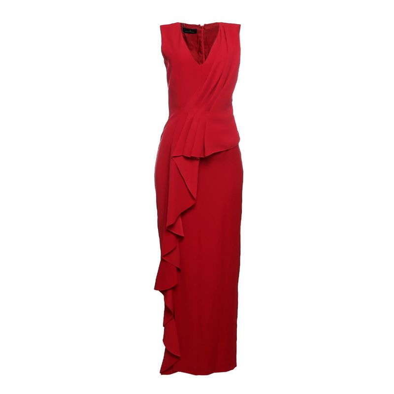 Vestido-Carolina-Herrera-Drapeado-Vermelho