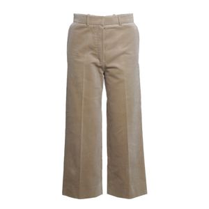 Calça Chloé Pantacourt Veludo Bege