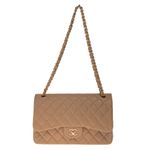 Bolsa-Chanel-Double-Flap-Jumpo-Caviar-Bege