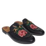 Mocassim-Gucci-Mule-Princetown-Floral-Preto