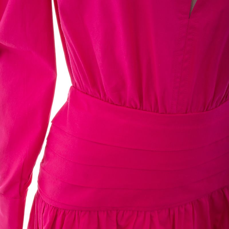 Vestido-Tufi-Duek-Manga-Longa-Rosa