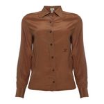 Camisa-Celine-Vintage-Seda-Marrom
