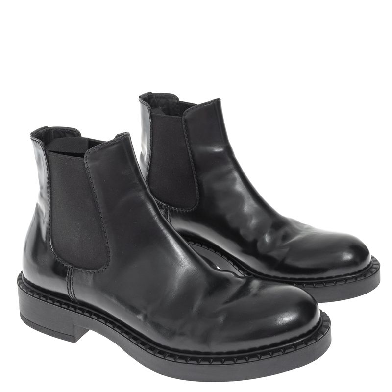 Bota-Prada-Chelsea-Couro-Preto