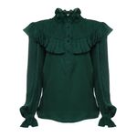 Blusa-Saint-Laurent-Seda-Verde-