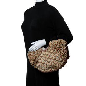Bolsa Jamin Puech Palha Marrom e Azul