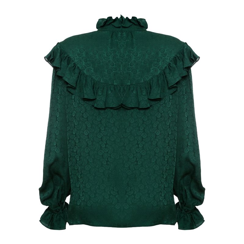 Blusa-Saint-Laurent-Seda-Verde-