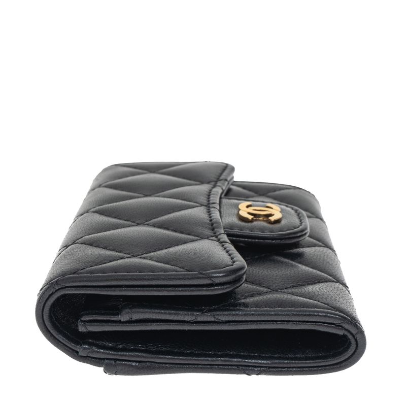 Porta-Cartao-Chanel-Lambskin-Preto
