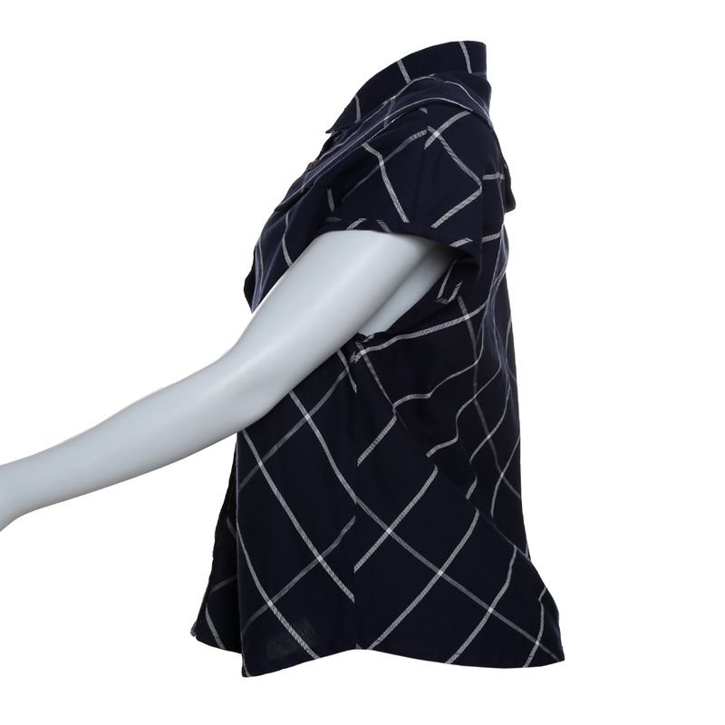 Camisa-Le-Soleil-d-ete-Xadrez-Azul-e-Branca