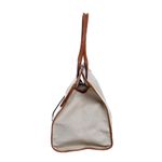 Bolsa-Salvatore-Ferragamo-Tecido-e-Couro-Marrom-e-Creme---