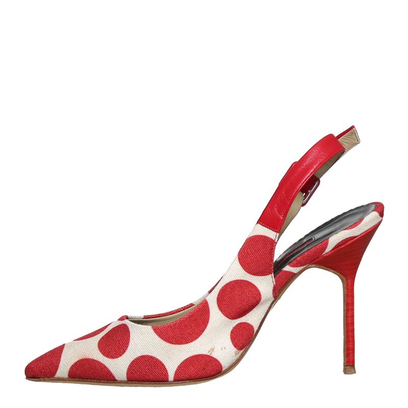 Sapato-Carolina-Herrera-Scarpin-Poa-Vermelho-e-Bege