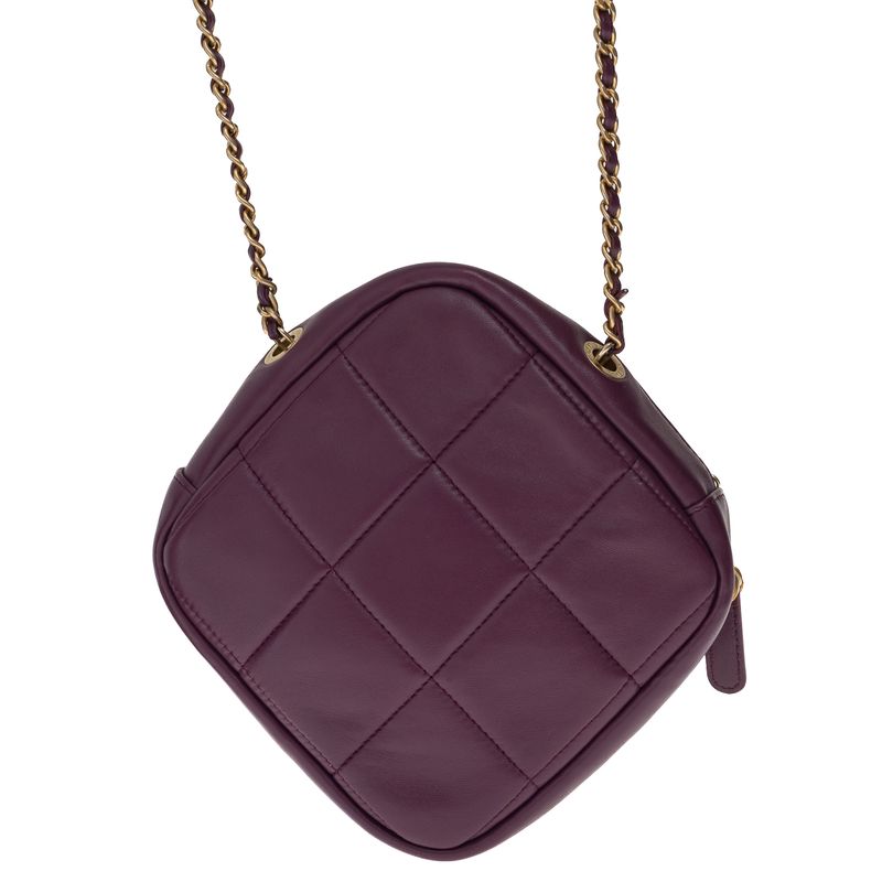 Bolsa-Chanel-Diamond-Lambskin-Roxo