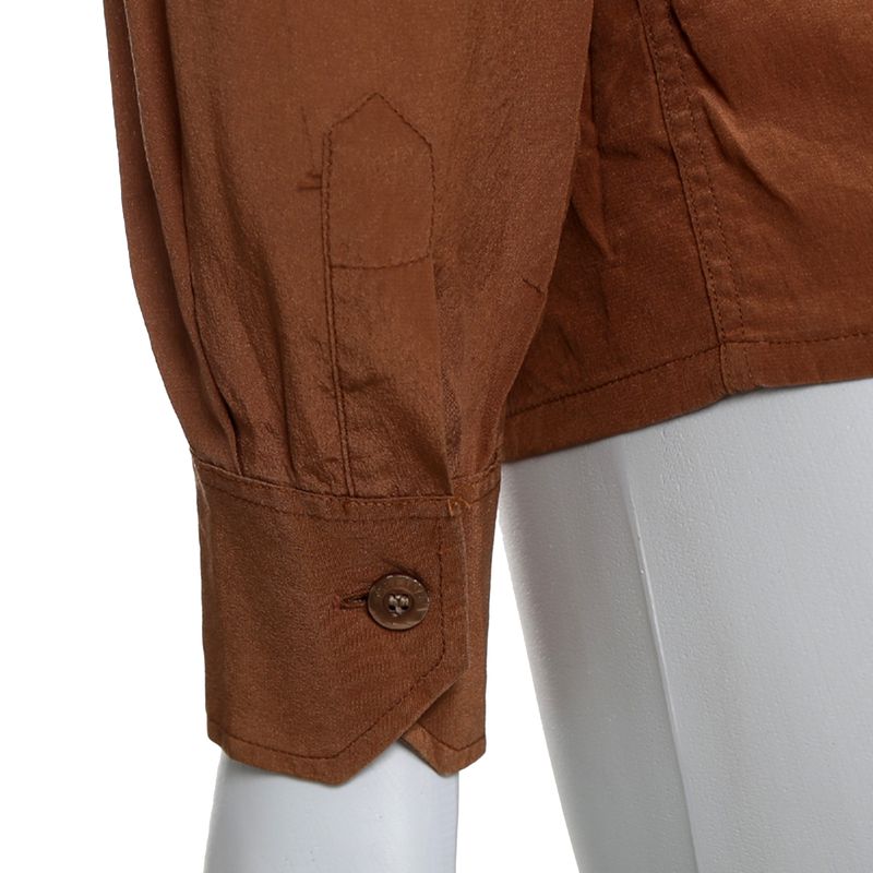 Camisa-Celine-Vintage-Seda-Marrom