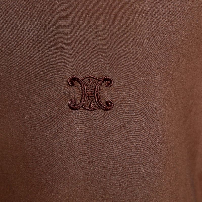 Camisa-Celine-Vintage-Seda-Marrom