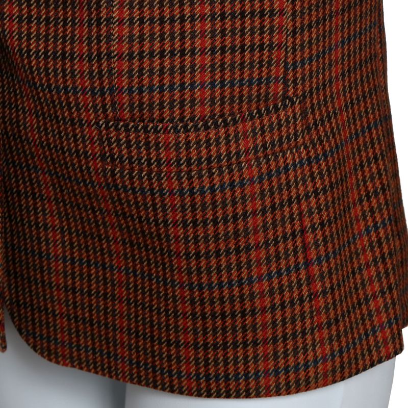 Blazer-Celine-Pied-de-Poule-Marrom-e-Vermelho-