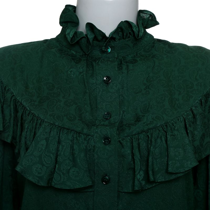 Blusa-Saint-Laurent-Seda-Verde-