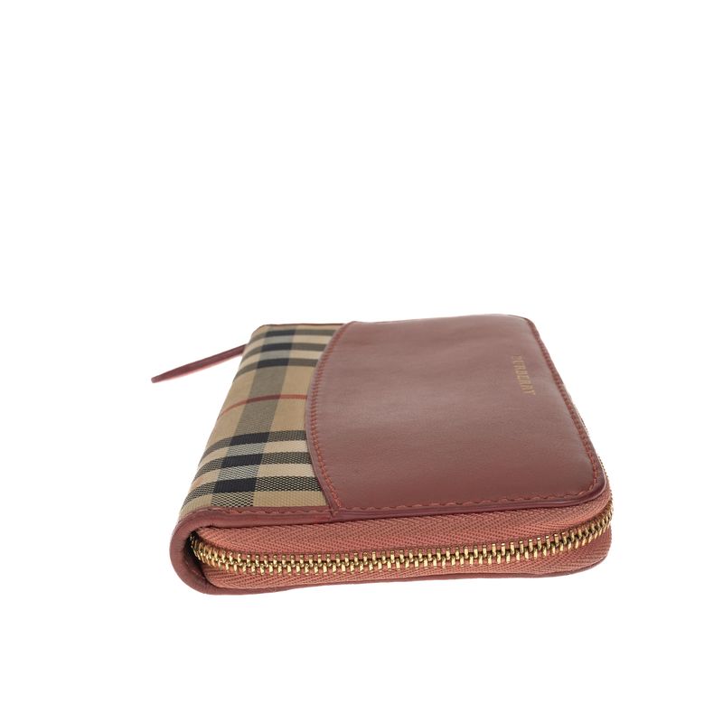 Carteira-Burberry-Couro-Rosa-Tecido-Housechek
