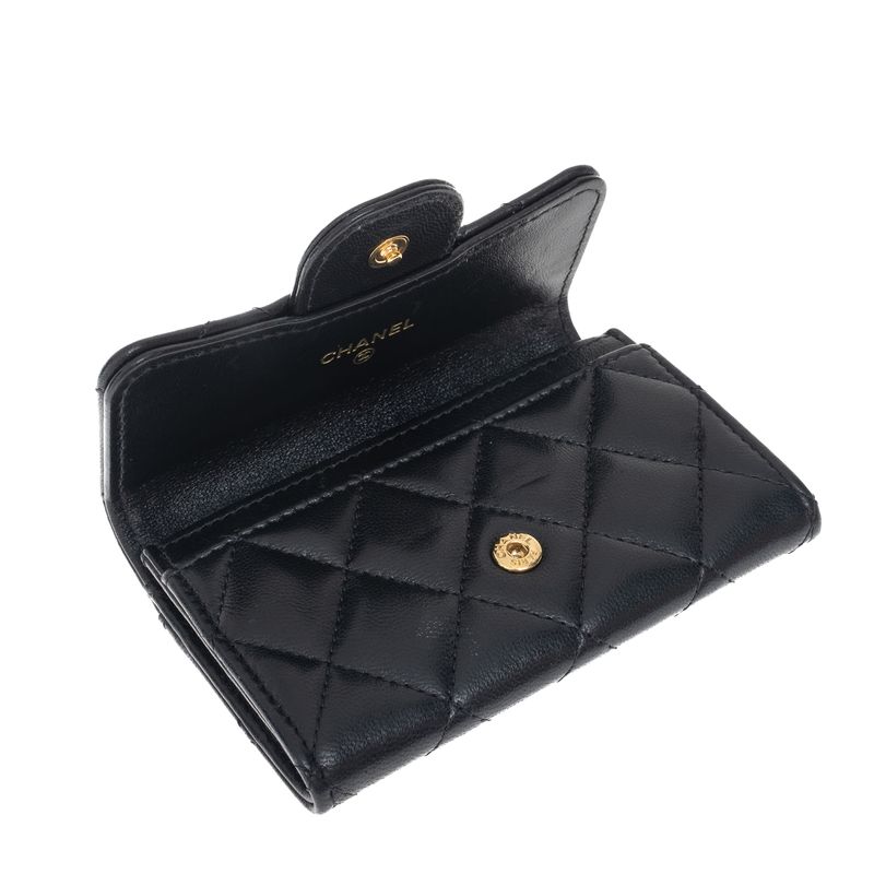 Porta-Cartao-Chanel-Lambskin-Preto