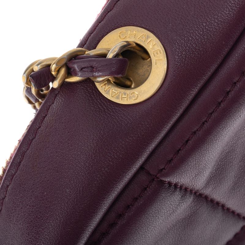 Bolsa-Chanel-Diamond-Lambskin-Roxo