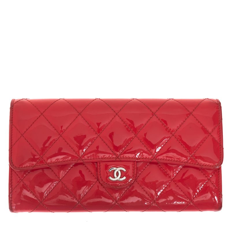 Carteira-Chanel-Matelasse-Verniz-Rosa