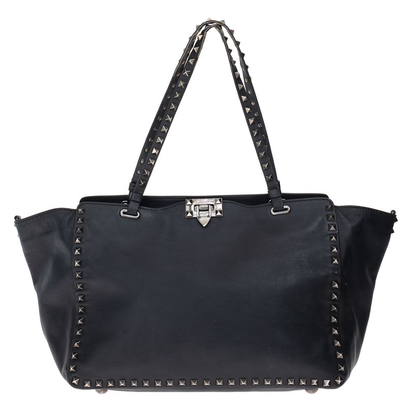 Bolsa-Valentino-Garavani-Rockstud-Tote-Couro-Preto