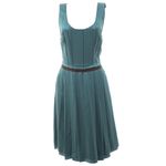 Vestido-Dolce---Gabbana-com-Pregas-Seda-Verde-Petroleo