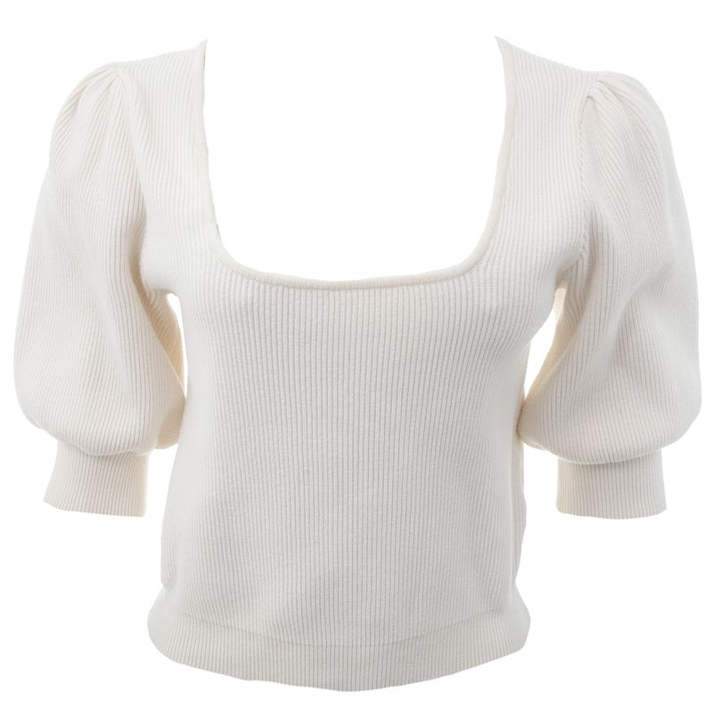 Blusa-Ganni-Trico-Creme