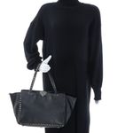 Bolsa-Valentino-Garavani-Rockstud-Tote-Couro-Preto