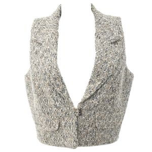 Colete Mixed Tweed Creme e Cinza