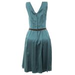 Vestido-Dolce---Gabbana-com-Pregas-Seda-Verde-Petroleo