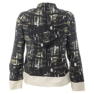 Blusa Cos Estampada e Barrado Branco